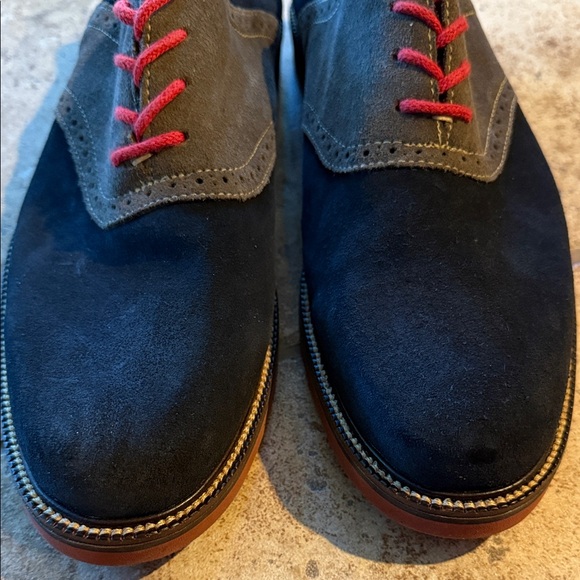 Nordstrom 1901 Suede Saddle Oxford Shoes Blue Grey Red Men’s 9.5 M main image 13